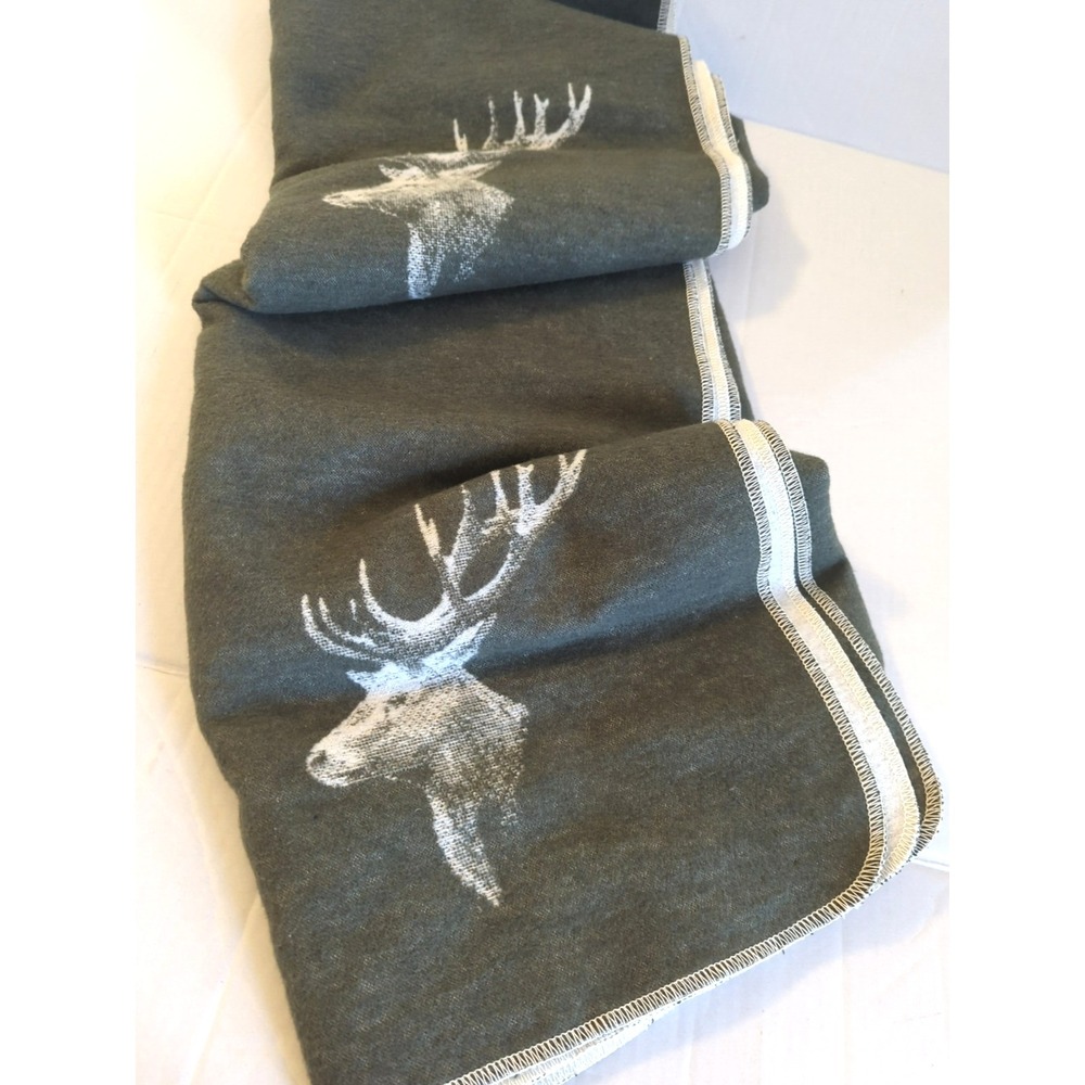 David FUSSENEGGER Stag Throw Blanket Austria Recycled Cotton NWOT Cozy Fireside - Picture 2 of 7